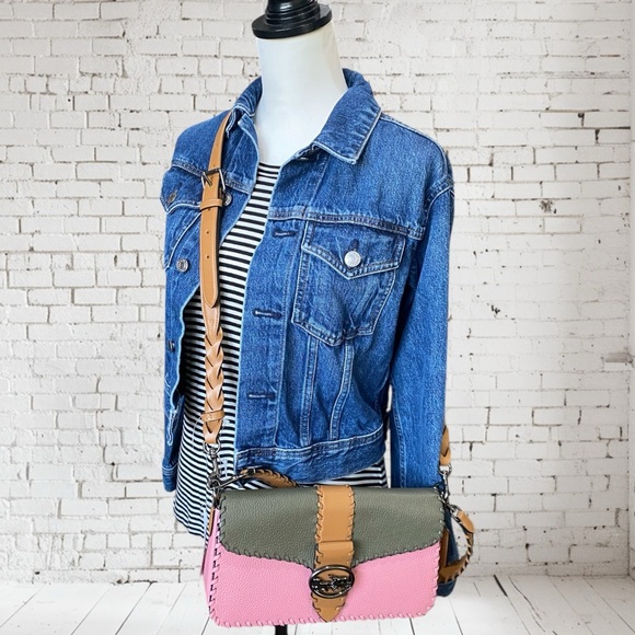 Coach Georgie Whipstitch Colorblock Leather Shoulder/Crossbody Bag - Picture 5 of 15